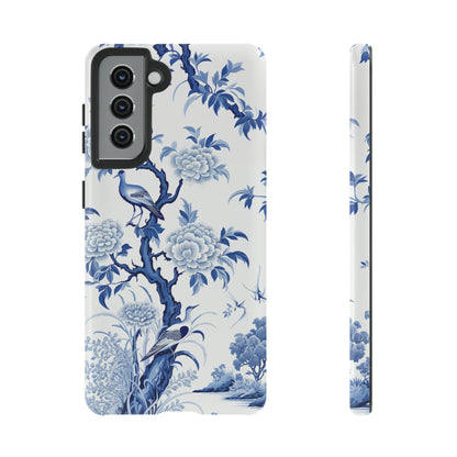 Birds in the wood - Royal Blue Toile Pattern - Tough Cases