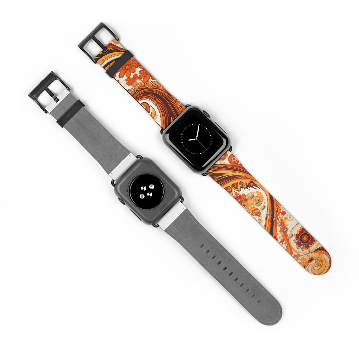 Apple Watch Strap - Orange Paisley