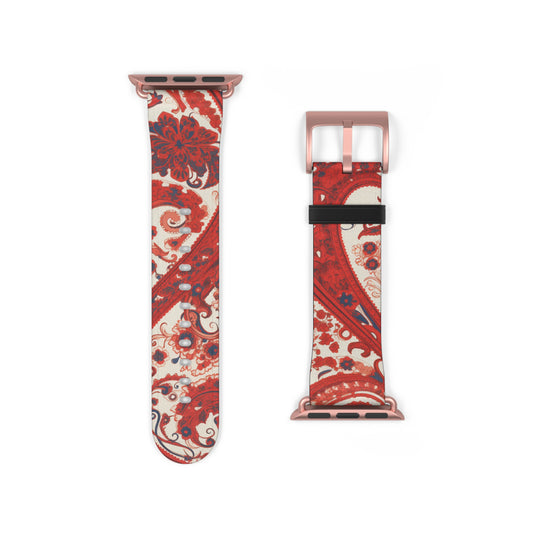 Apple Watch Strap - Red Paisley
