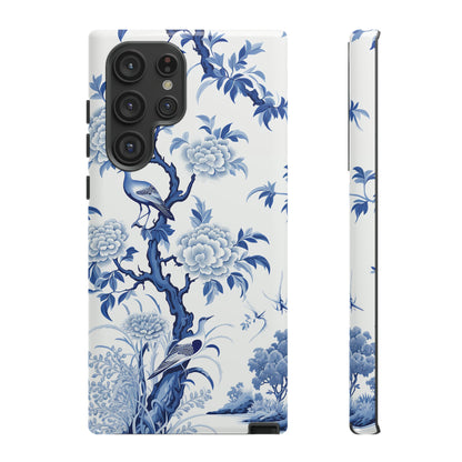 Birds in the wood - Royal Blue Toile Pattern - Tough Cases