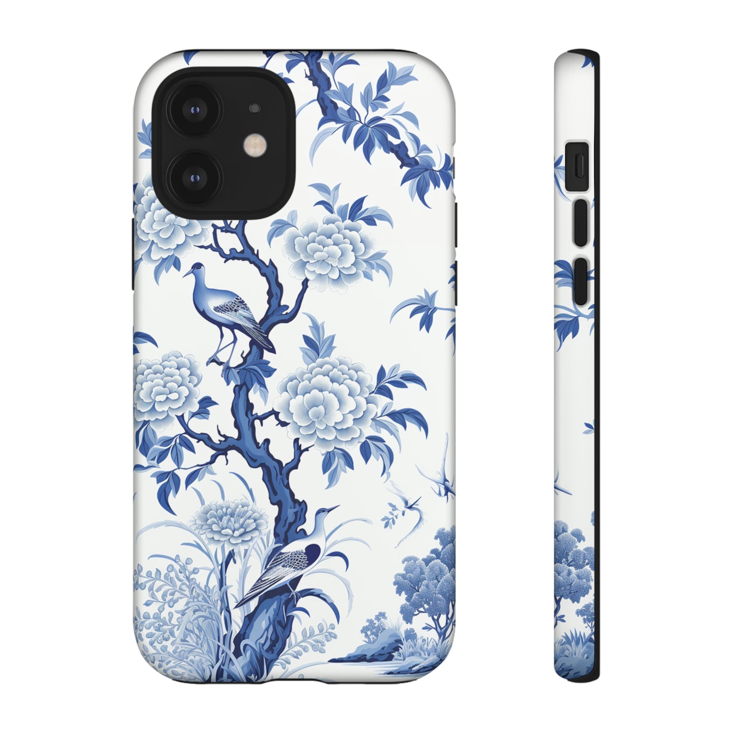 Birds in the wood - Royal Blue Toile Pattern - Tough Cases