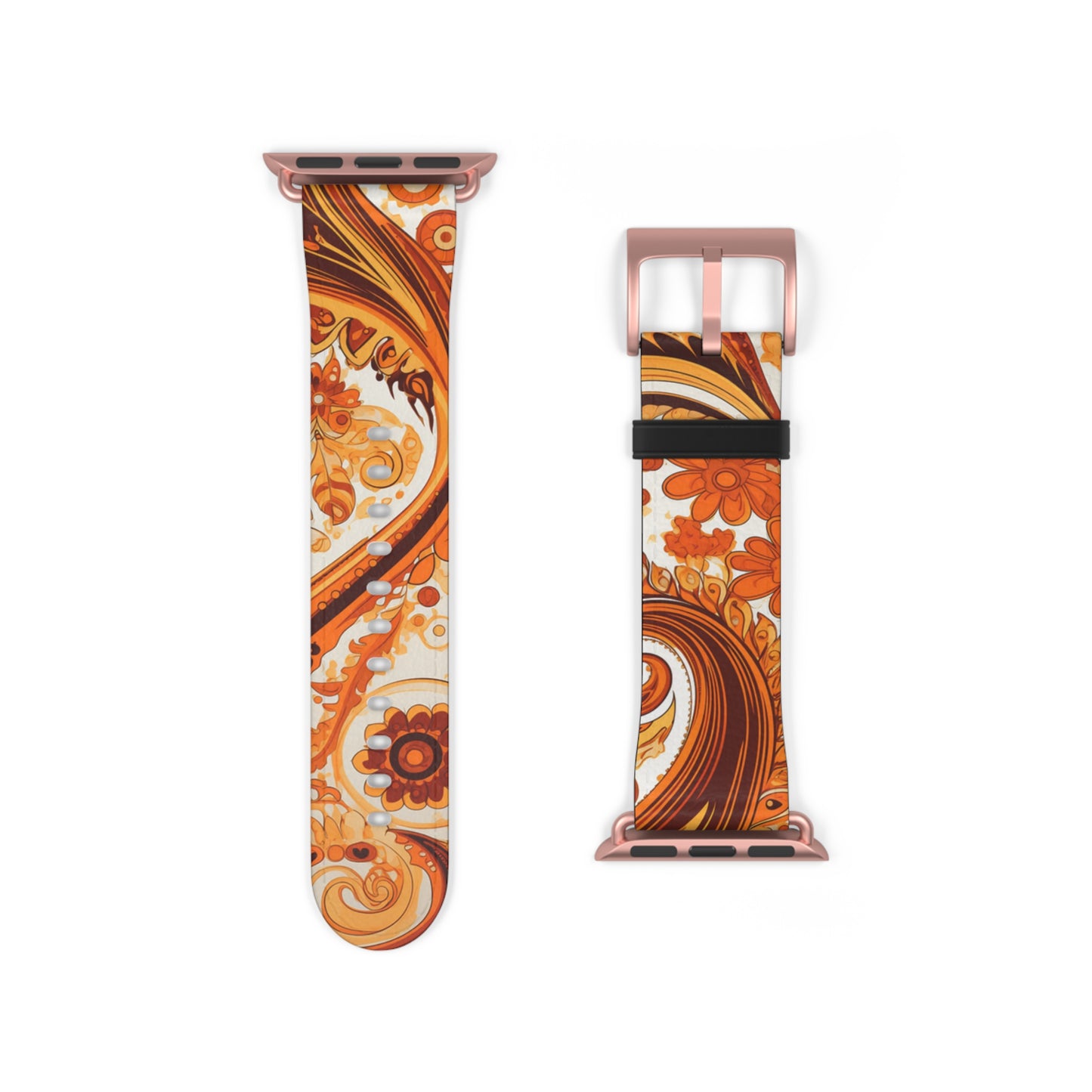 Apple Watch Strap - Orange Paisley