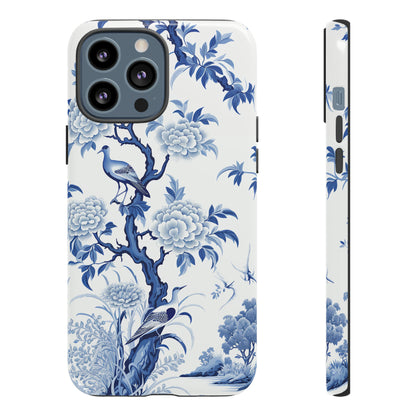 Birds in the wood - Royal Blue Toile Pattern - Tough Cases