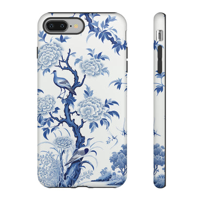 Birds in the wood - Royal Blue Toile Pattern - Tough Cases