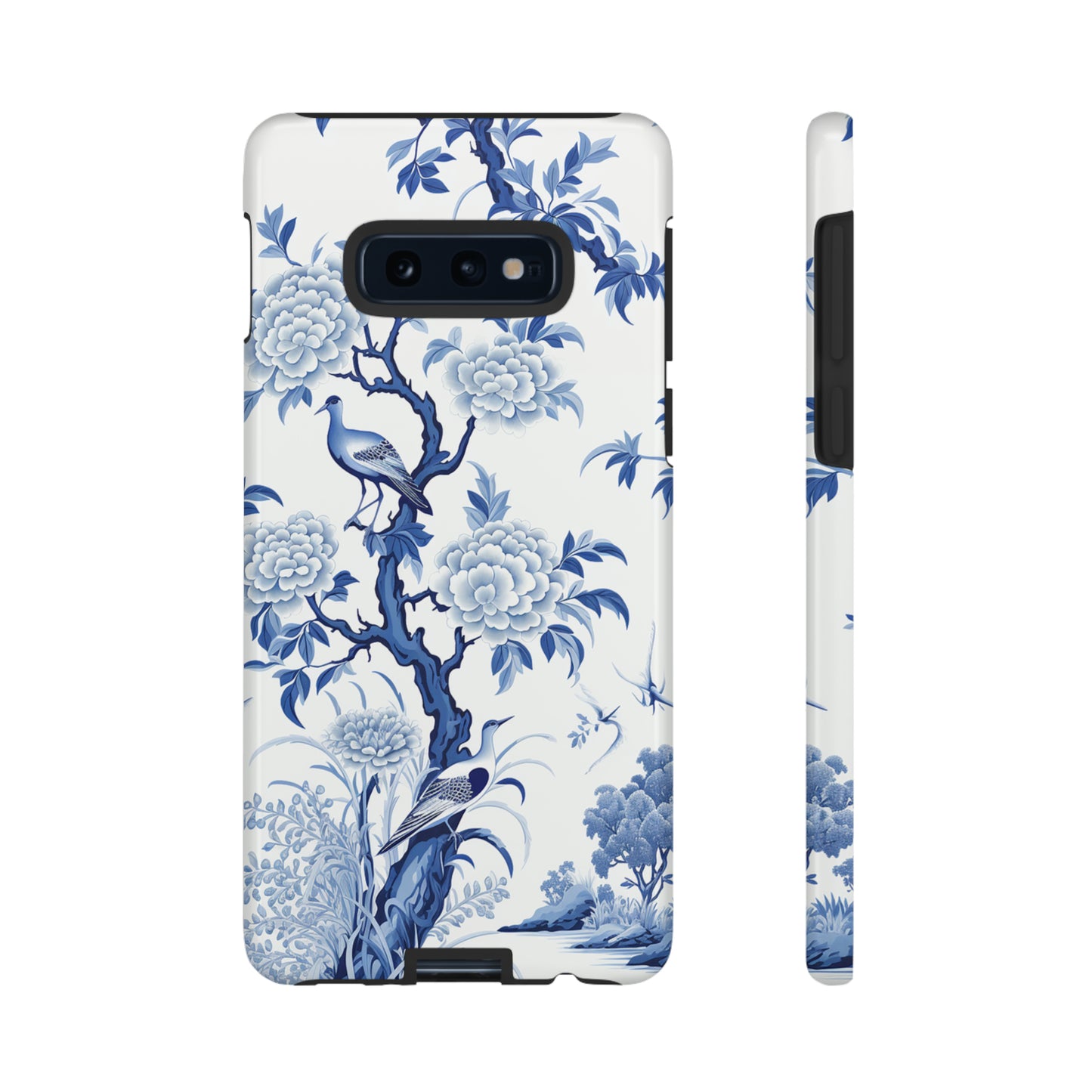 Birds in the wood - Royal Blue Toile Pattern - Tough Cases