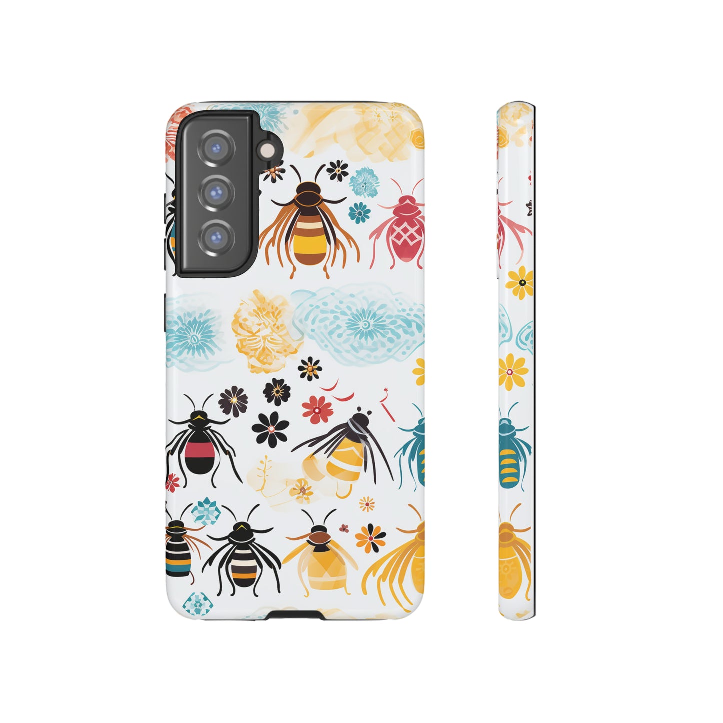 Colourful Bees and Flowers - Tough Cases