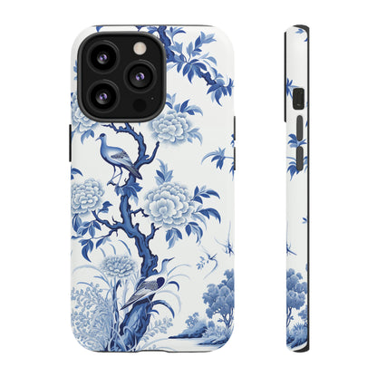 Birds in the wood - Royal Blue Toile Pattern - Tough Cases