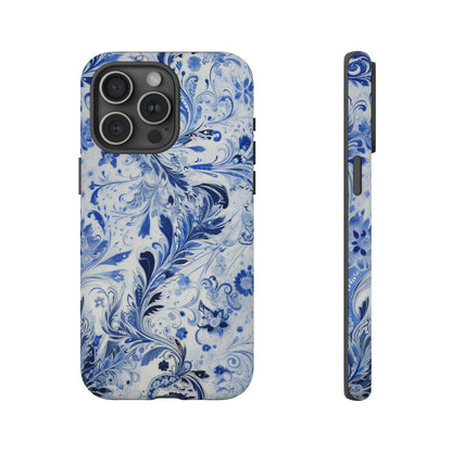 Silver Blue Paisley - Tough Cases