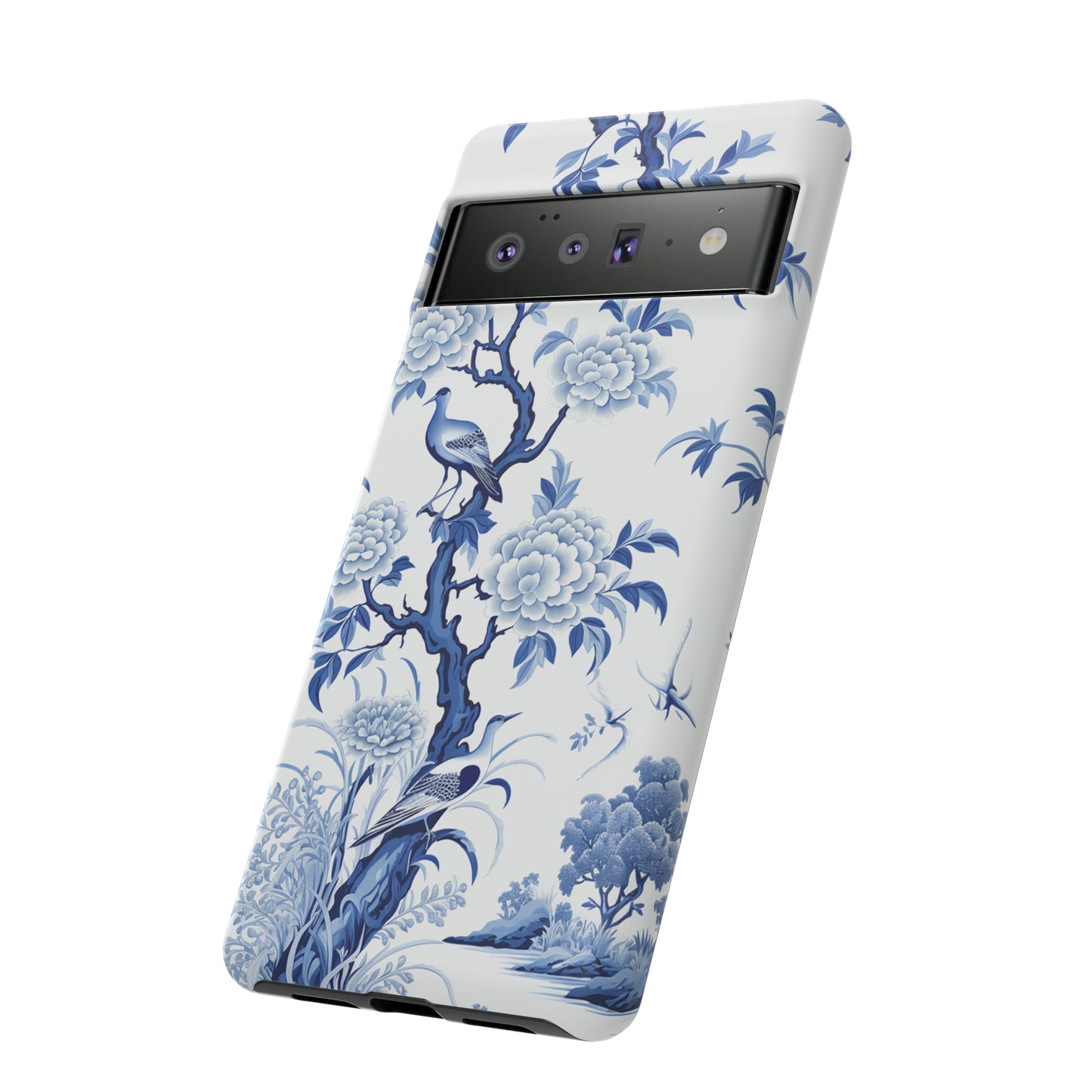 Birds in the wood - Royal Blue Toile Pattern - Tough Cases