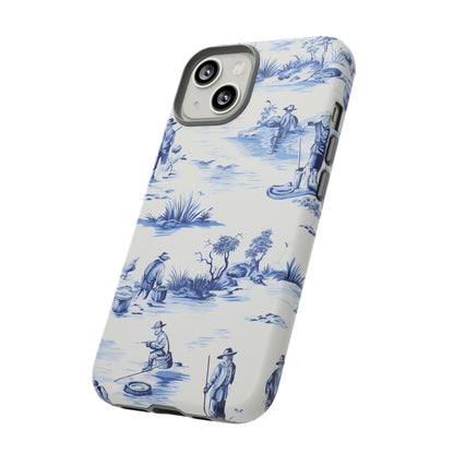 Fly Fishermen - Royal Blue Toile Pattern - Tough Cases