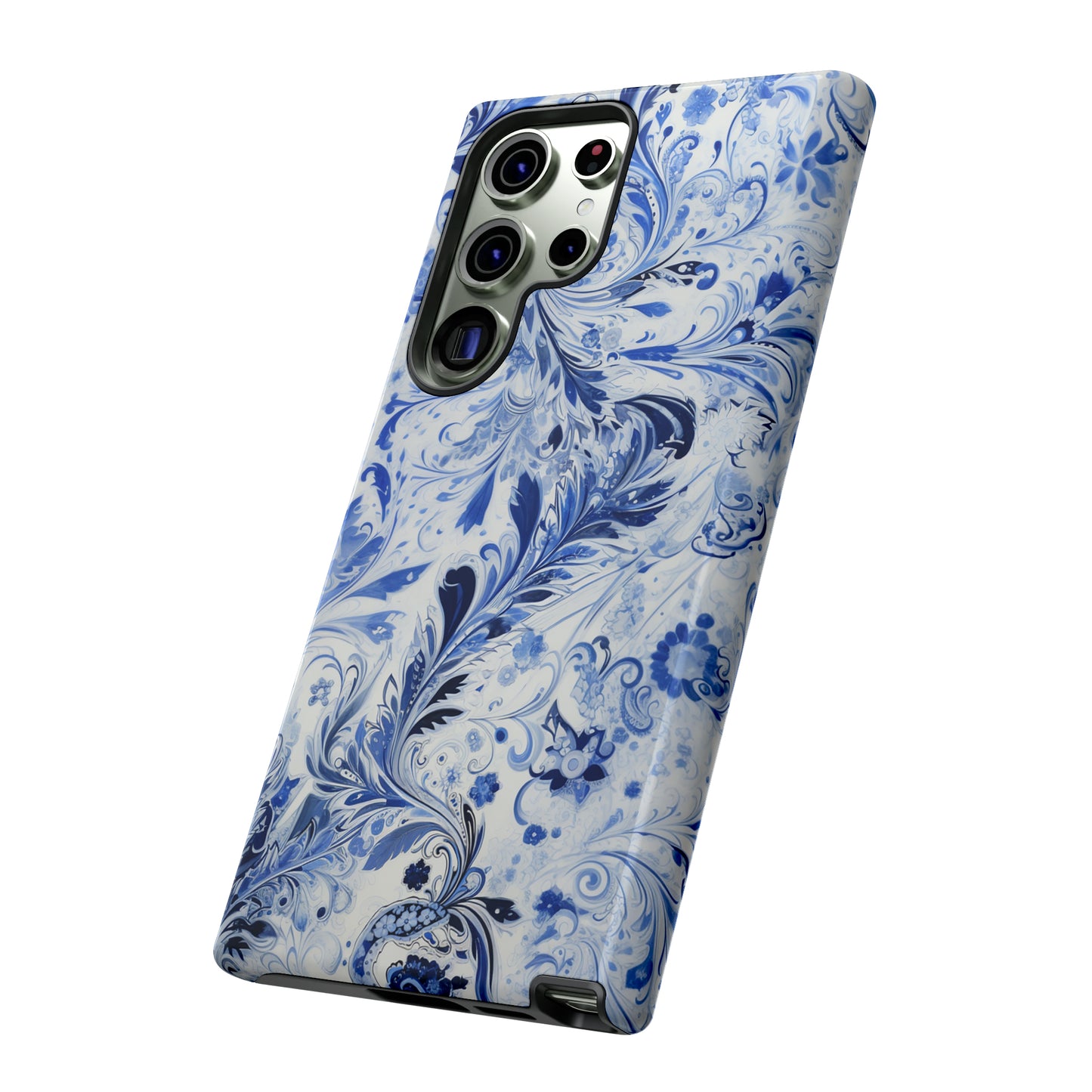 Silver Blue Paisley - Tough Cases