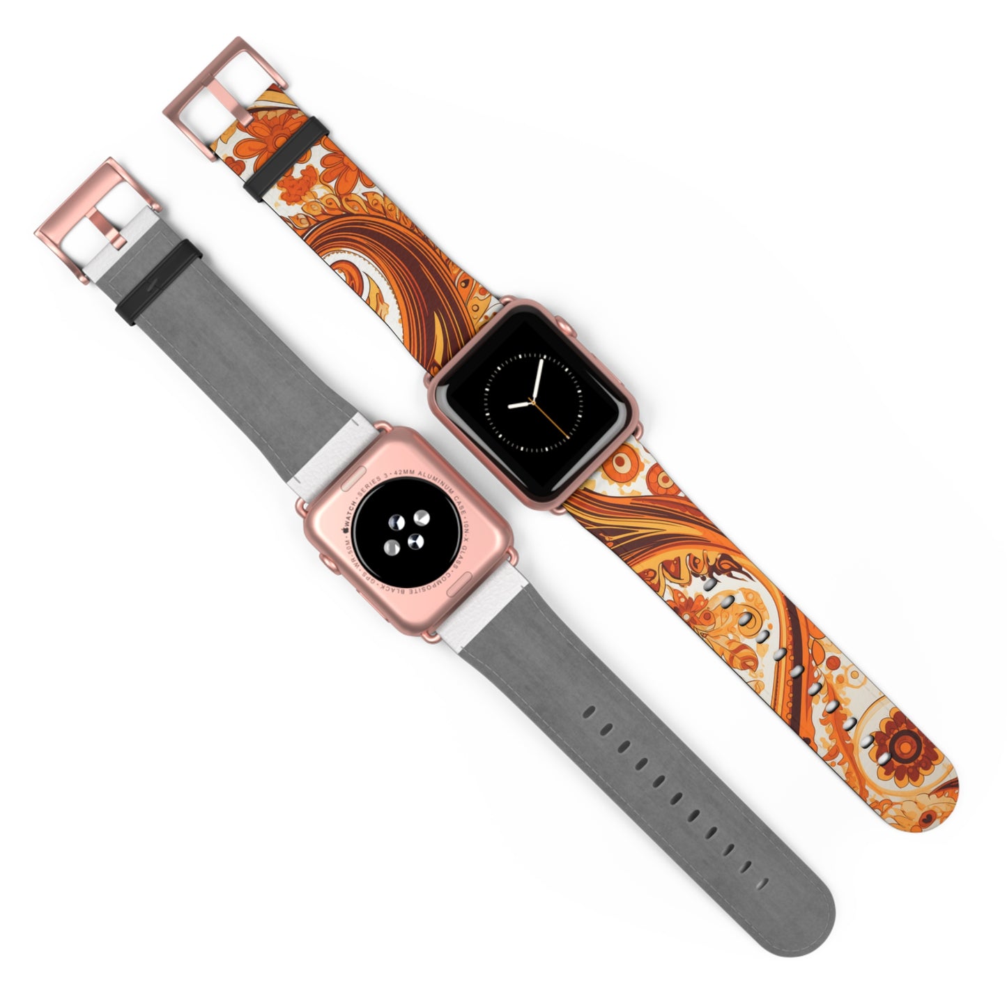 Apple Watch Strap - Orange Paisley