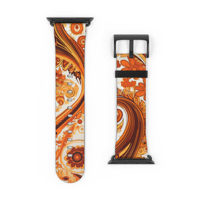 Apple Watch Strap - Orange Paisley