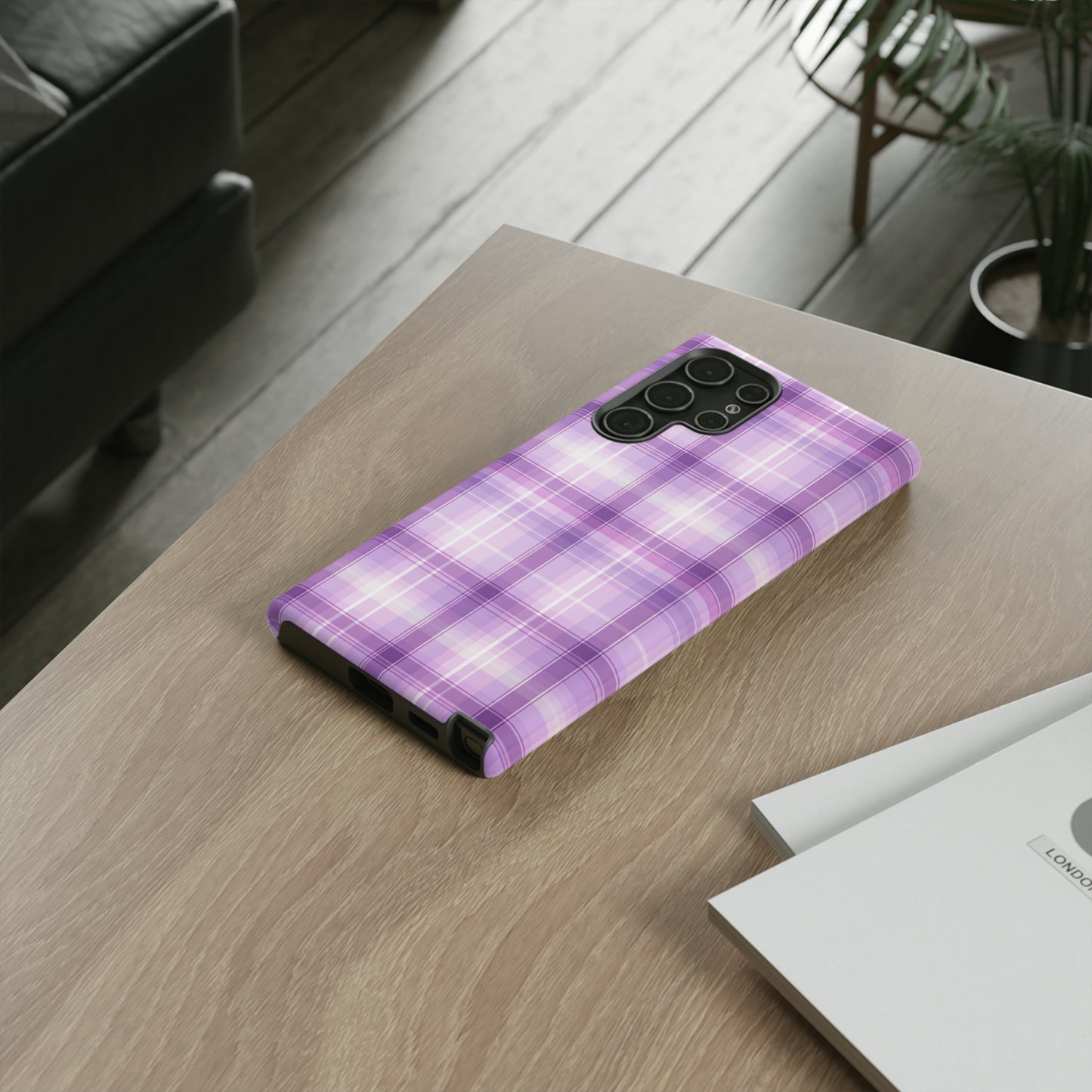 Pastel Lilac Tartan - Tough Cases