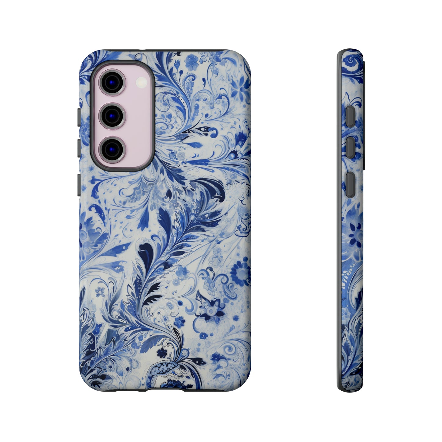 Silver Blue Paisley - Tough Cases