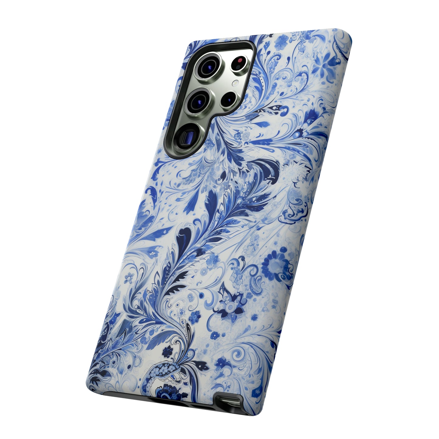 Silver Blue Paisley - Tough Cases