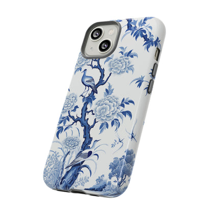 Birds in the wood - Royal Blue Toile Pattern - Tough Cases