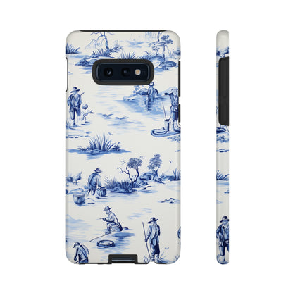 Fly Fishermen - Royal Blue Toile Pattern - Tough Cases