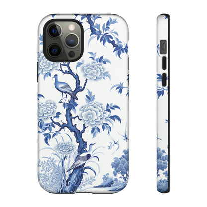 Birds in the wood - Royal Blue Toile Pattern - Tough Cases