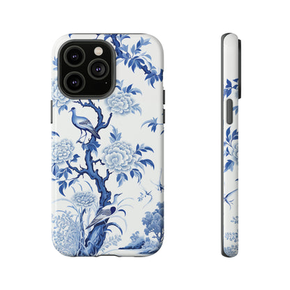 Birds in the wood - Royal Blue Toile Pattern - Tough Cases