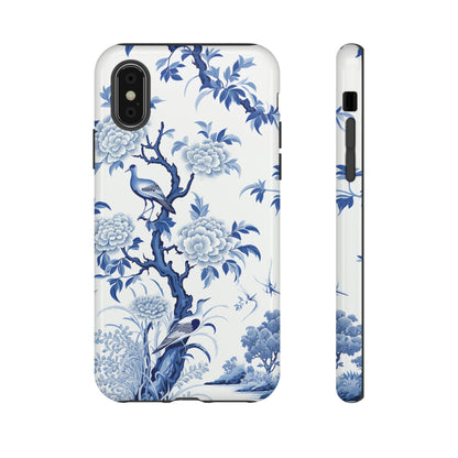 Birds in the wood - Royal Blue Toile Pattern - Tough Cases