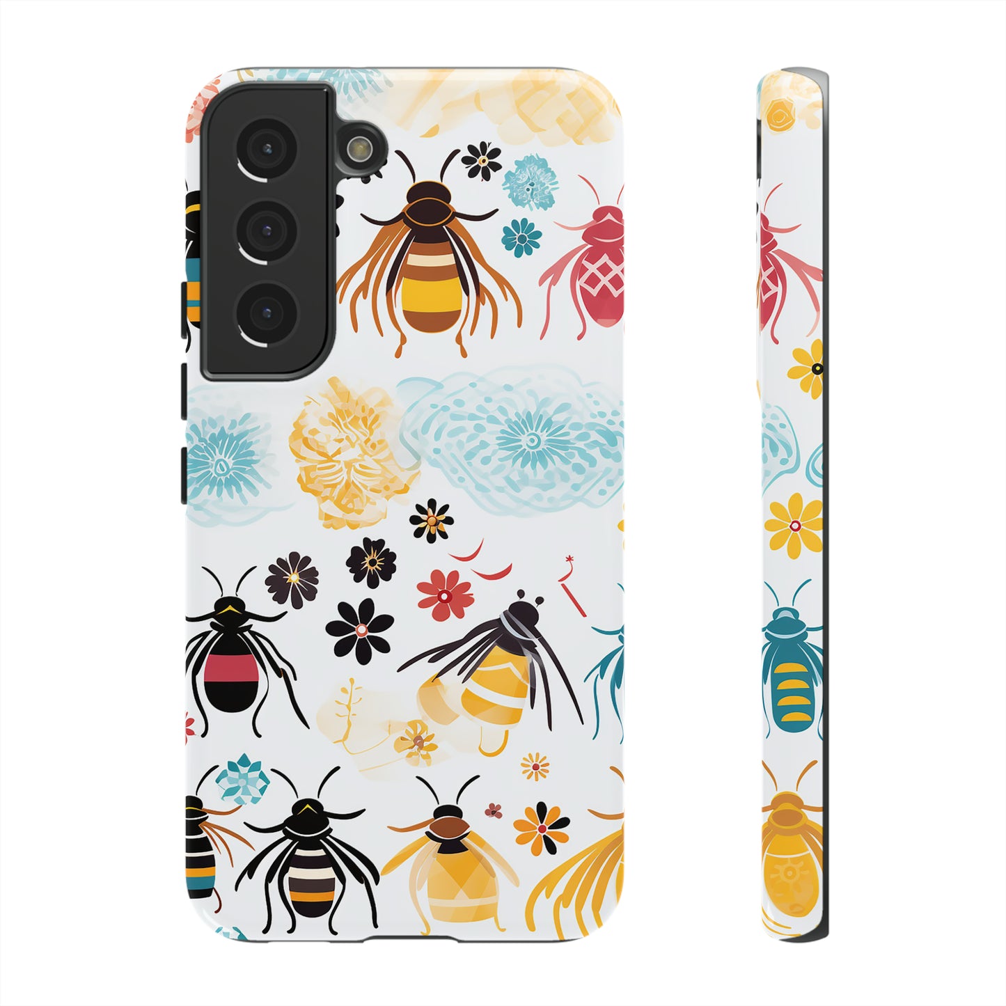 Colourful Bees and Flowers - Tough Cases