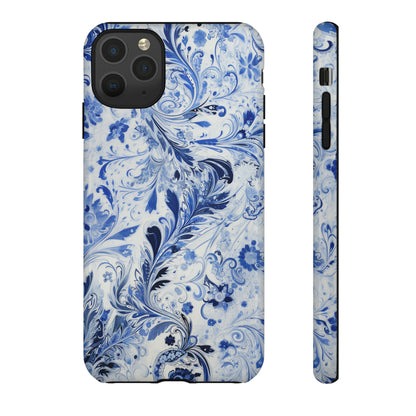 Silver Blue Paisley - Tough Cases