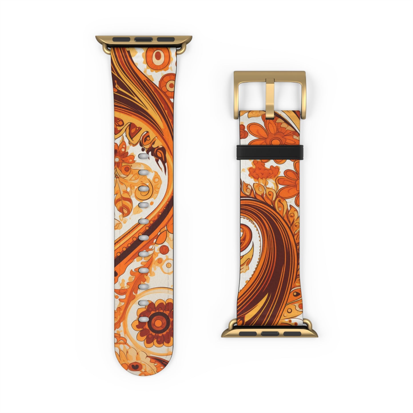 Apple Watch Strap - Orange Paisley