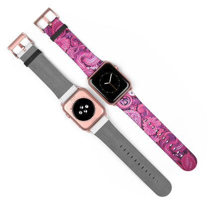 Apple Watch Strap - Pink Paisley