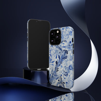 Silver Blue Paisley - Tough Cases