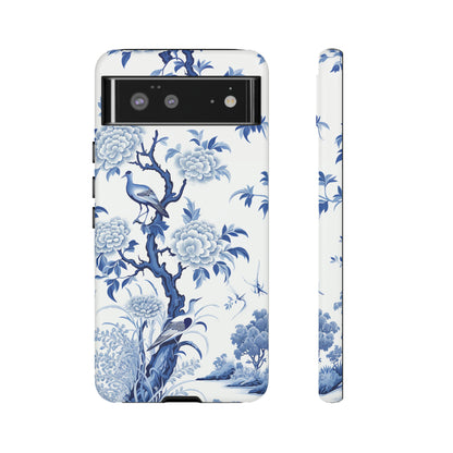 Birds in the wood - Royal Blue Toile Pattern - Tough Cases