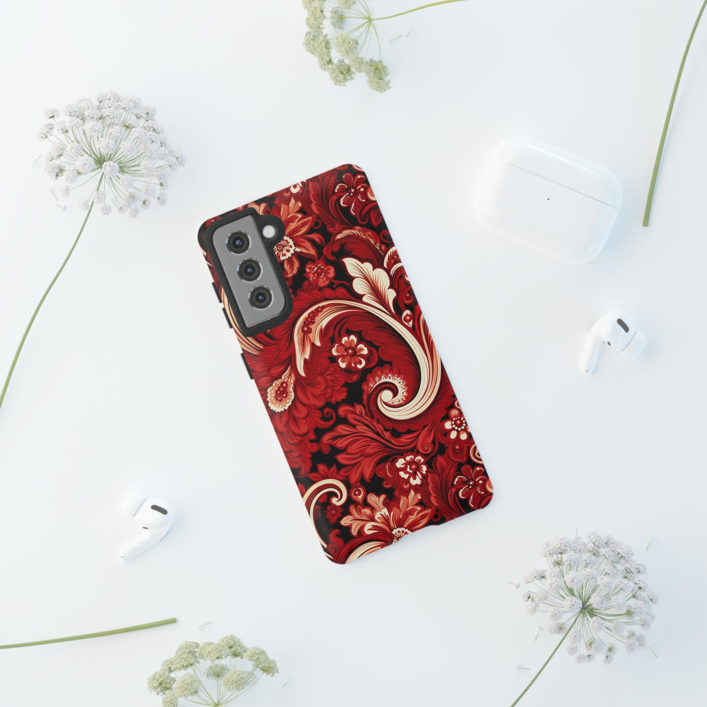 Cherry Red Paisley - Tough Cases