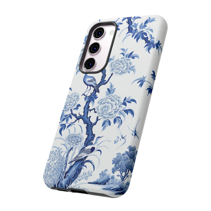 Birds in the wood - Royal Blue Toile Pattern - Tough Cases