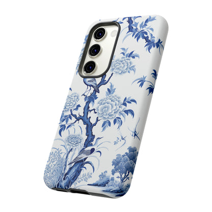 Birds in the wood - Royal Blue Toile Pattern - Tough Cases