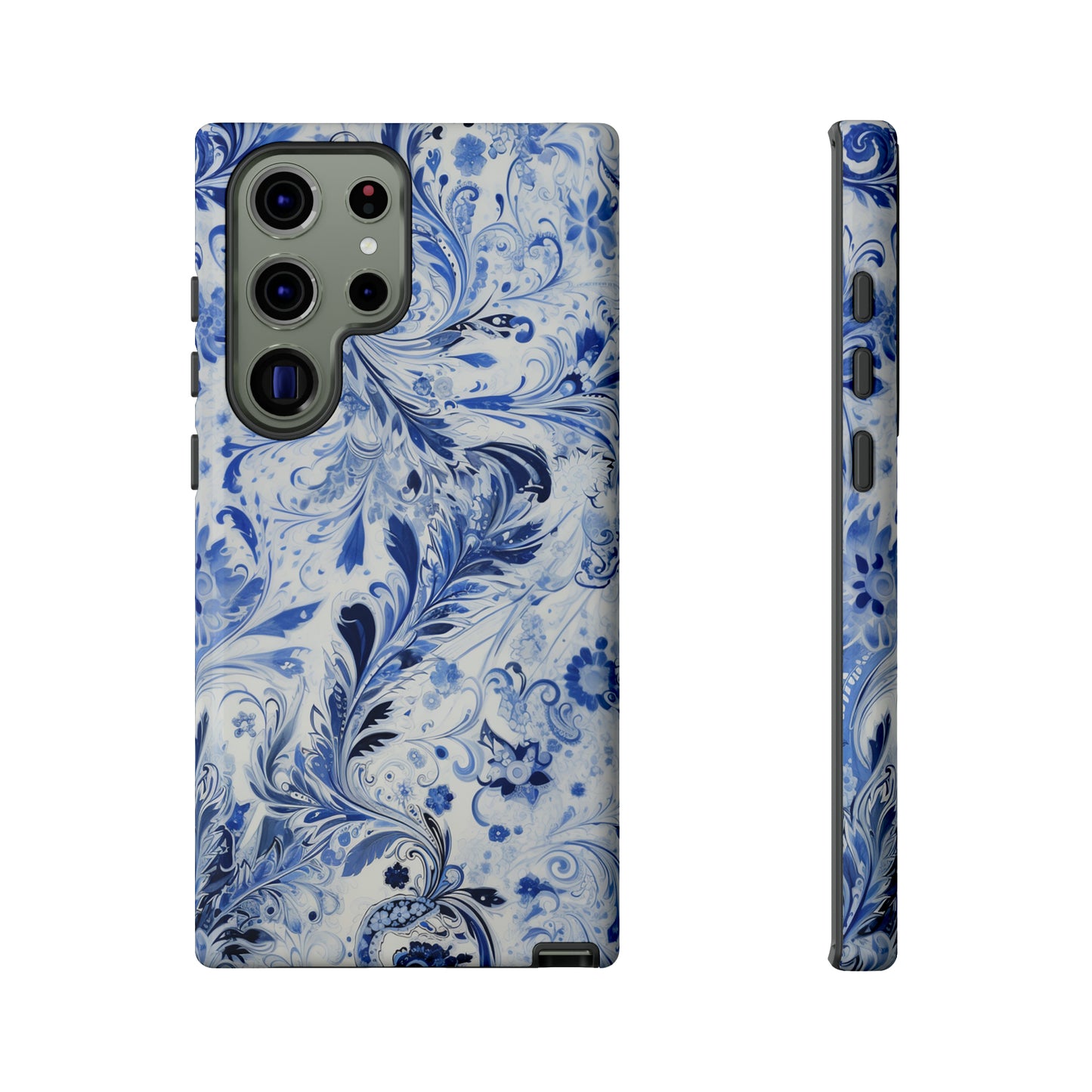 Silver Blue Paisley - Tough Cases