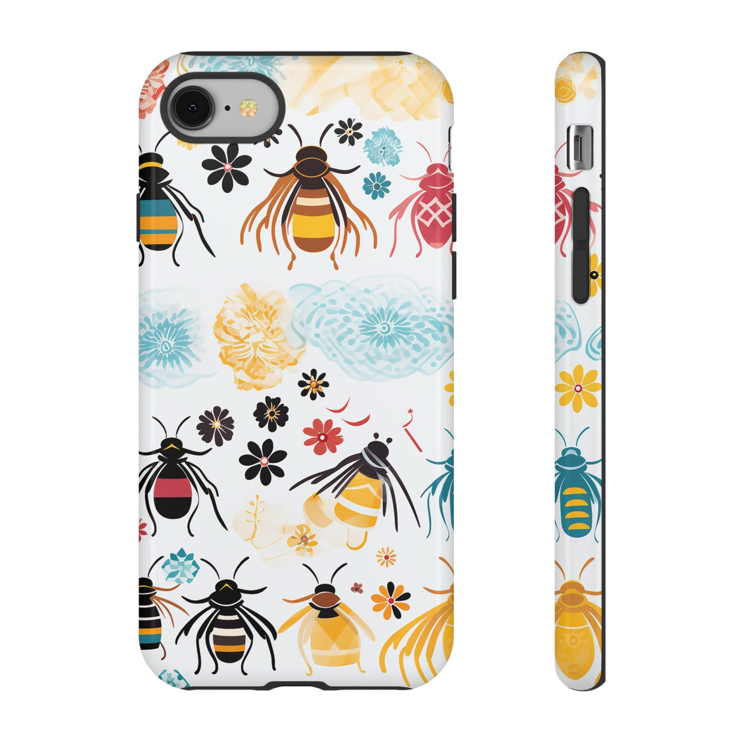 Colourful Bees and Flowers - Tough Cases