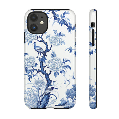 Birds in the wood - Royal Blue Toile Pattern - Tough Cases