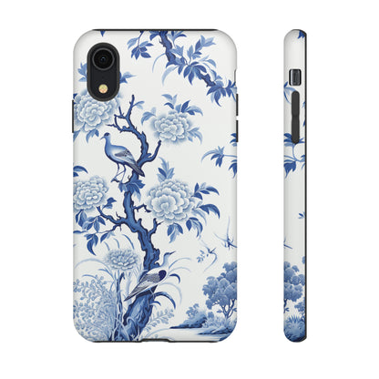 Birds in the wood - Royal Blue Toile Pattern - Tough Cases