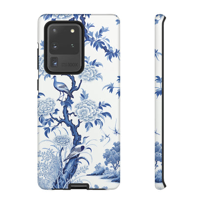 Birds in the wood - Royal Blue Toile Pattern - Tough Cases