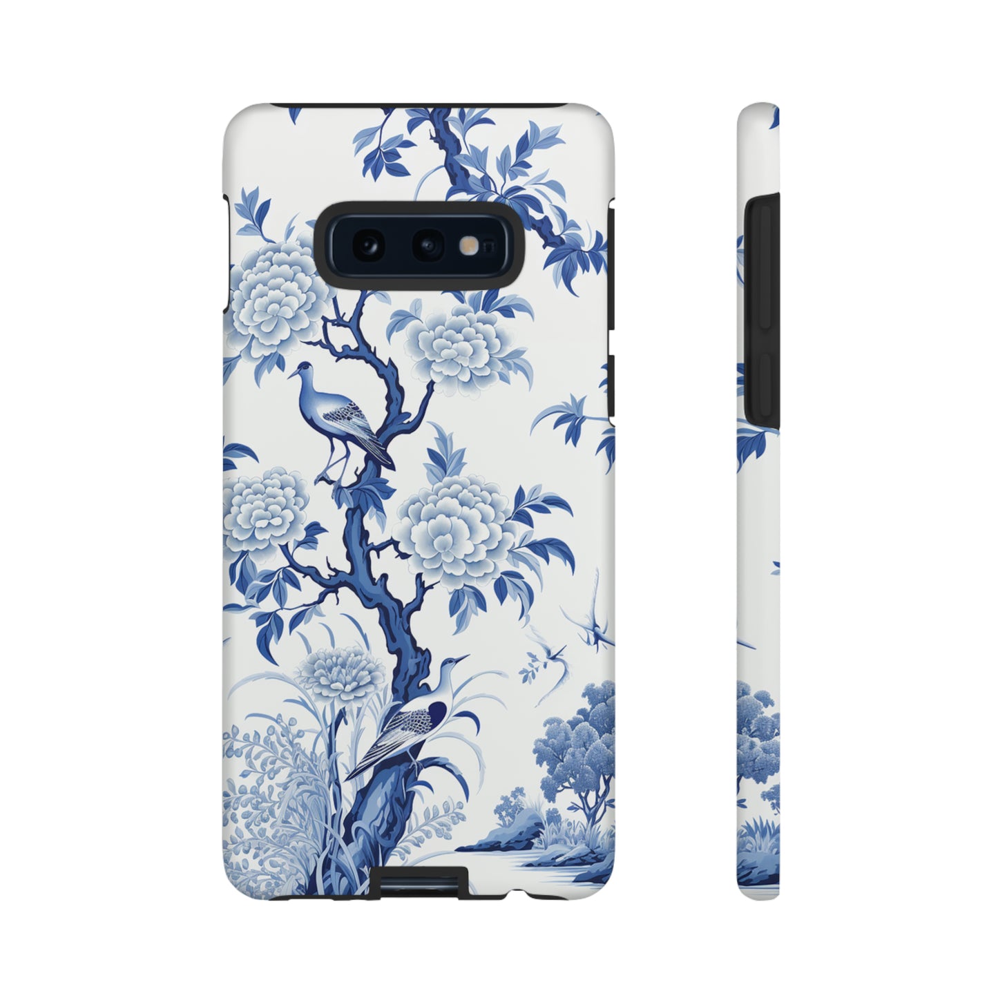 Birds in the wood - Royal Blue Toile Pattern - Tough Cases