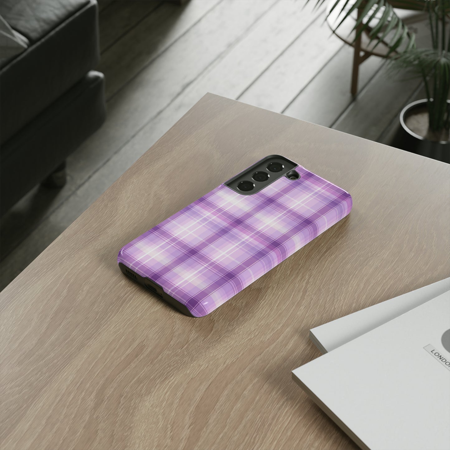 Pastel Lilac Tartan - Tough Cases