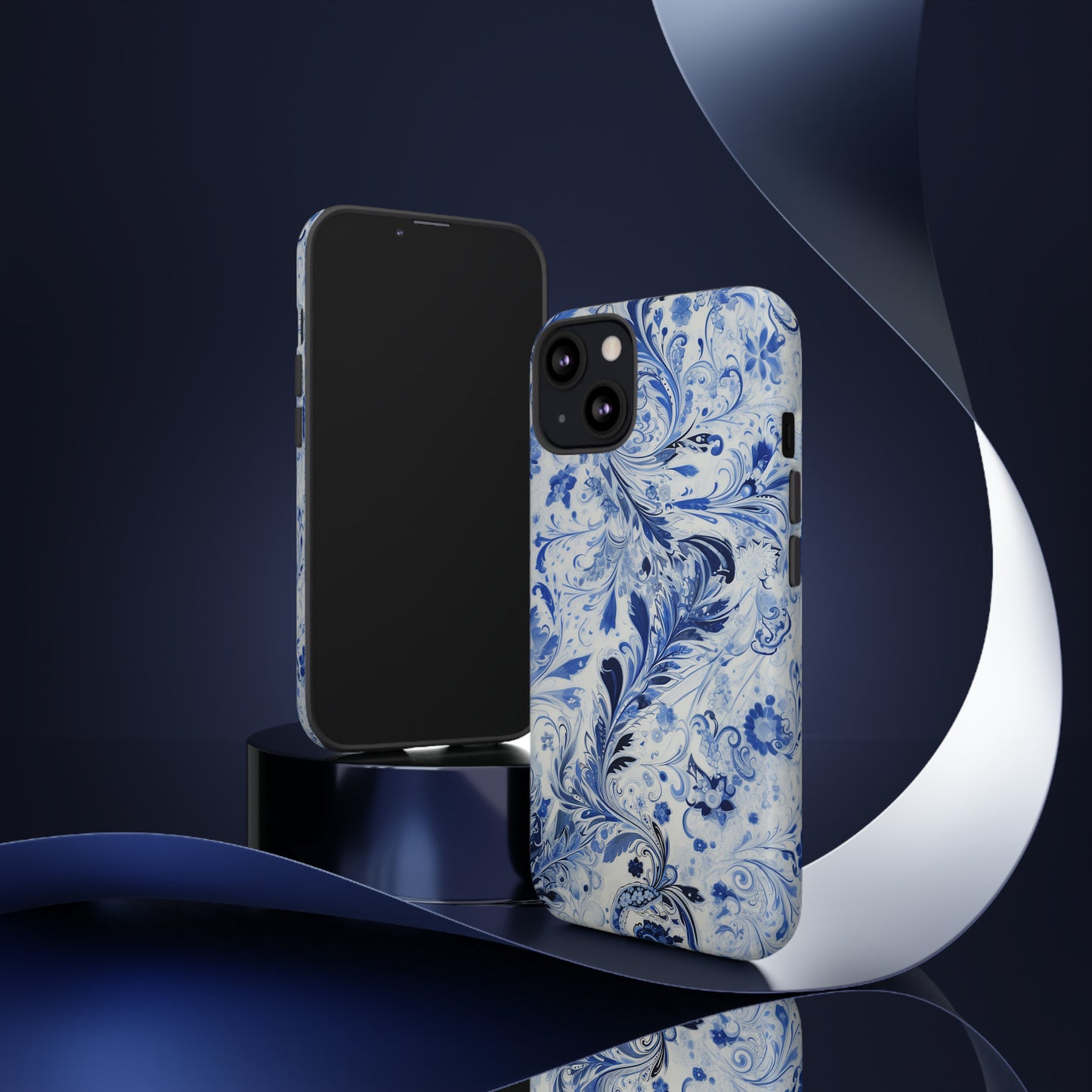 Silver Blue Paisley - Tough Cases